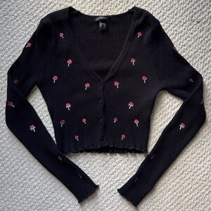 Mushroom Cardigan Sweater